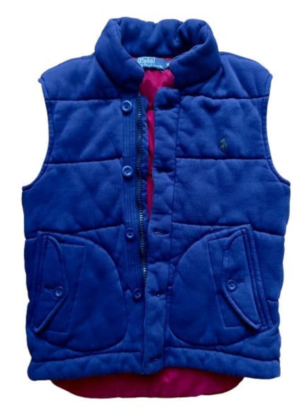 Rare Vintage Polo Ralph Lauren Puffer Vest Mens M Blue Red Quilted Talon Zipper